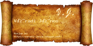 Váradi János névjegykártya